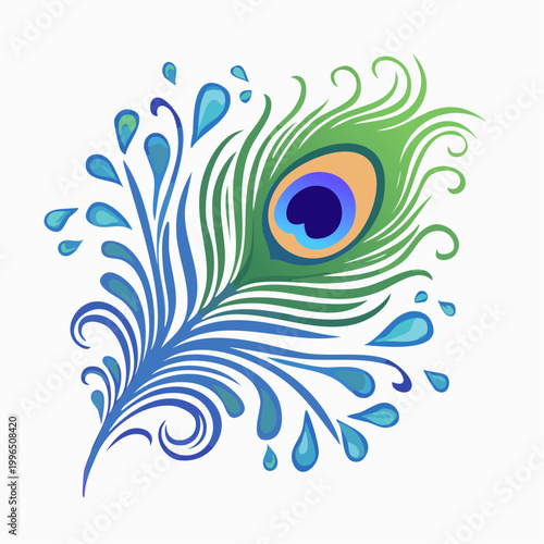 Decorative Peacock Feather Illustration
