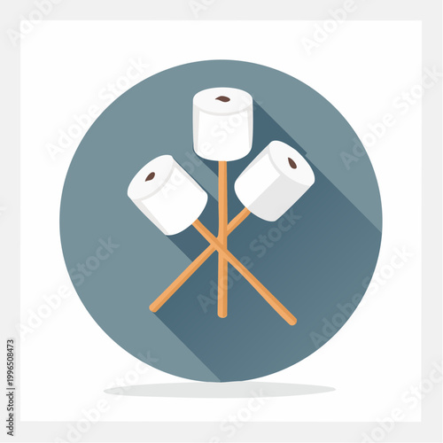 Three Marshmallows on Sticks Icon