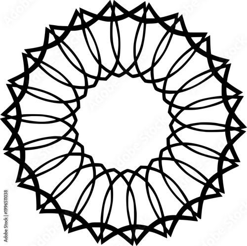 abstract geometric mandala vector circular spirograph line art frame ornament
