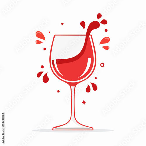 Red Wine Splash in Glass