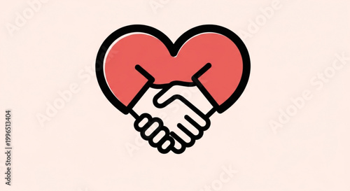 Heart shape formed by hands shaking representing honesty and love
