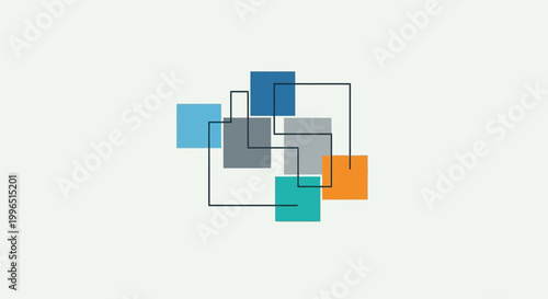 Schilderij op canvas Colorful geometric shapes overlap design.