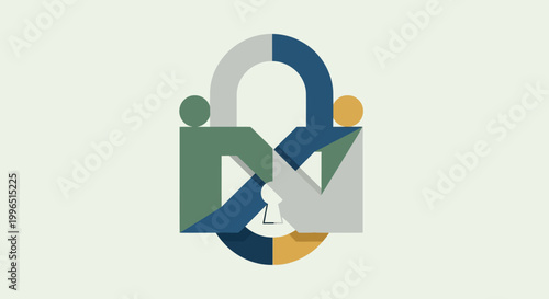 Colorful Interlocking Letter Logo Design.
