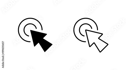 Click Cursor icon. outline glyph flat filled line style