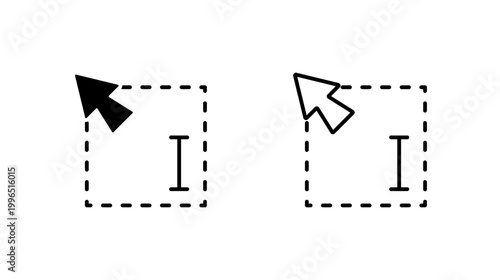 Text Select Cursor icon. outline glyph flat filled line style