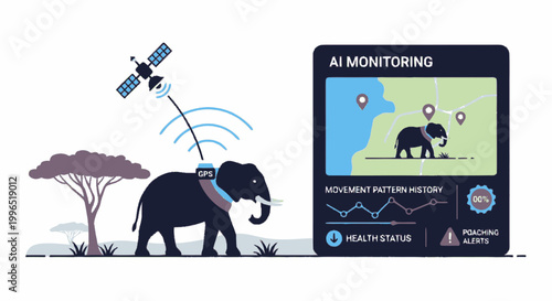 AI-Powered Wildlife Conservation System with GPS Satellite Tracking for Elephant Protection