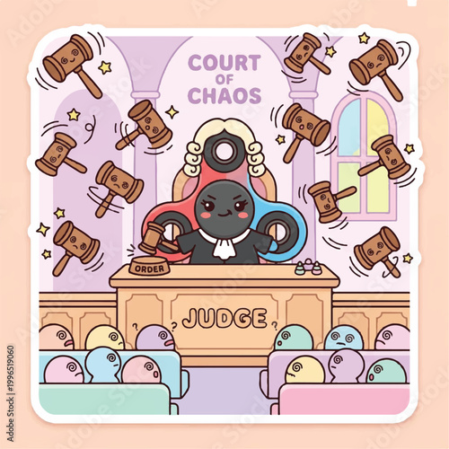 Cute Fidget Spinner Judge Presiding Over Court of Chaos.