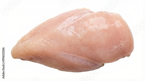 Raw chicken breast fillet isolated on white background poultry meat.