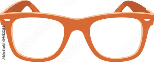  Flat Style Orange Retro Wayfarer Eyeglasses Frame for Fashion, Hipster, Optical, Vision, and Trendy Accessories Illustration Designs