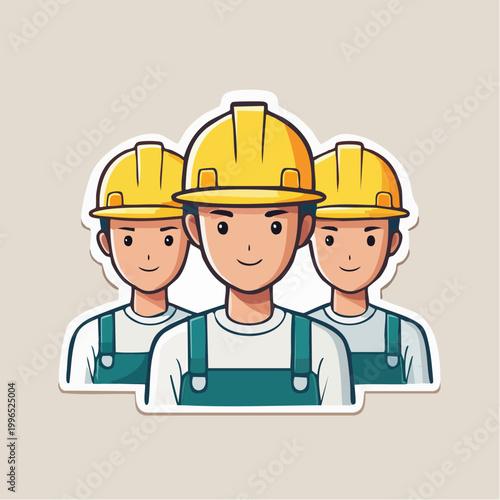 Team of Construction Workers in Hard Hats