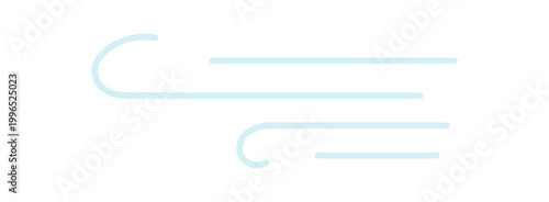 Soft air motion as flat wind icon. Minimal airflow symbol with light swirl lines and breeze hint. Cool gust sign for weather forecast ui and clean climate interface, fresh air ventilation concept