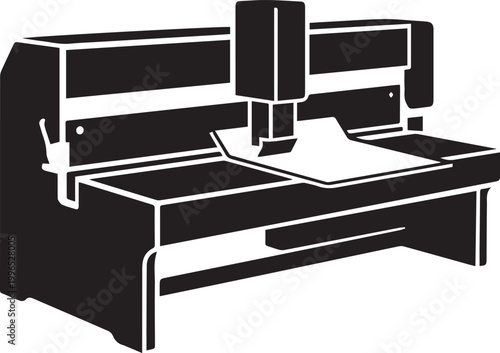 Industrial Hydraulic Shearing Machine Icon for Sheet Metal Cutting and Fabrication