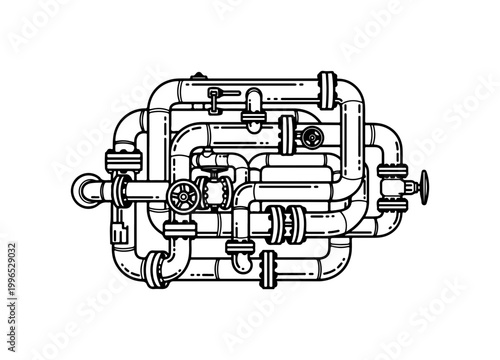 Technical Diagram of a Mechanical Fuel Pump Cross-Section