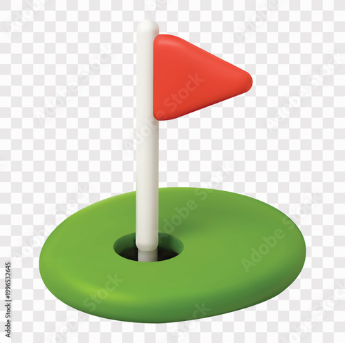Golf Sport Vector Icon Set | 3D icon set | putting hole,