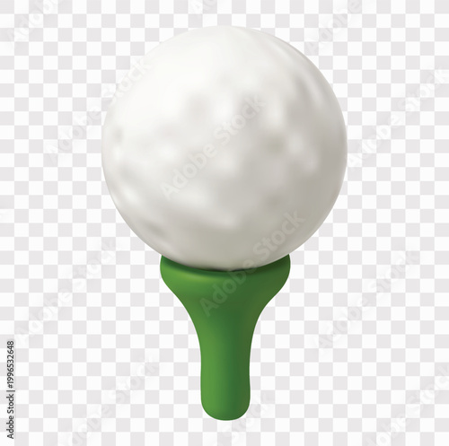 Golf Sport Vector Icon Set | 3D icon set | golf ball on a green tee