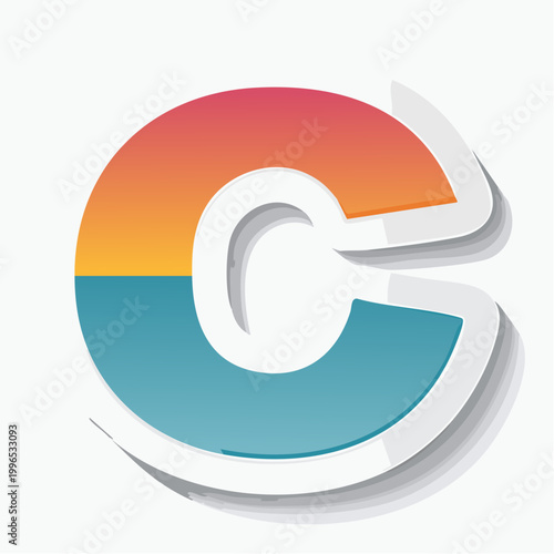 Stylized Letter C Logo with Gradient Colors