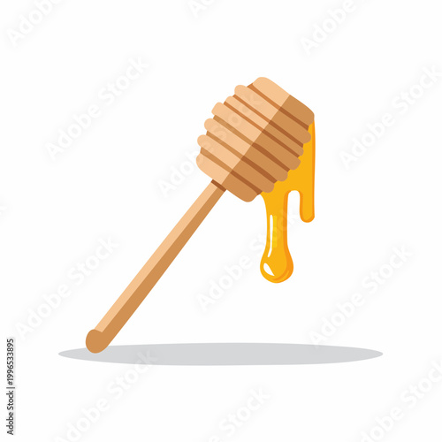 Honey dipper with dripping honey