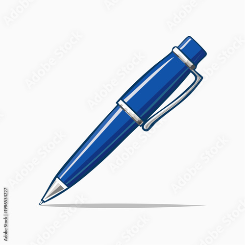 Blue Ballpoint Pen Illustration