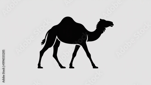 Single camel walking on sandy terrain with natural light Vector