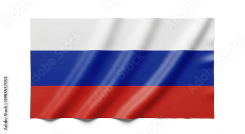 Free Download Waving Russian Federation flag on a white background, national symbol, patriotic fabric - GFXLoad