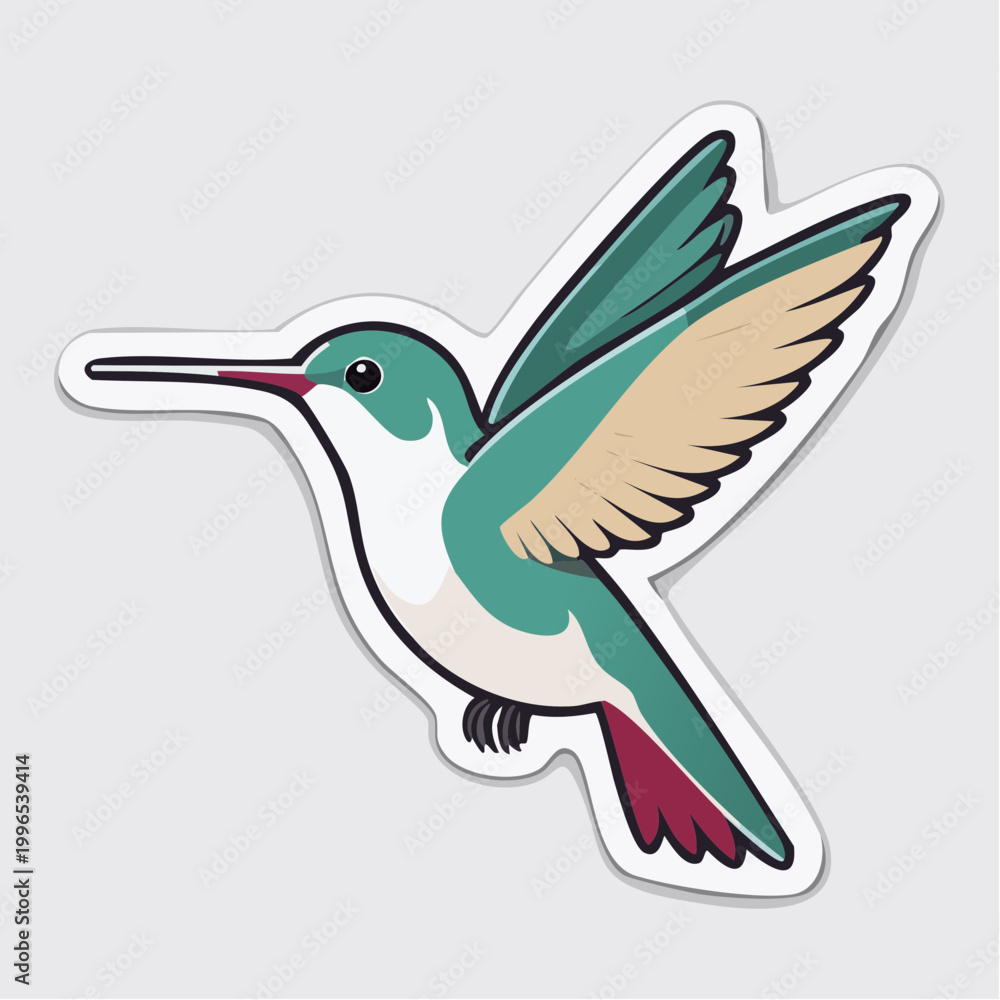 Fototapeta premium Stylized Hummingbird Illustration