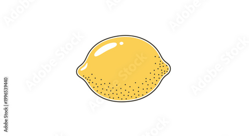 Simple Yellow Lemon Fruit Illustration.