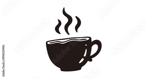 Steaming Cup of Coffee Illustration.