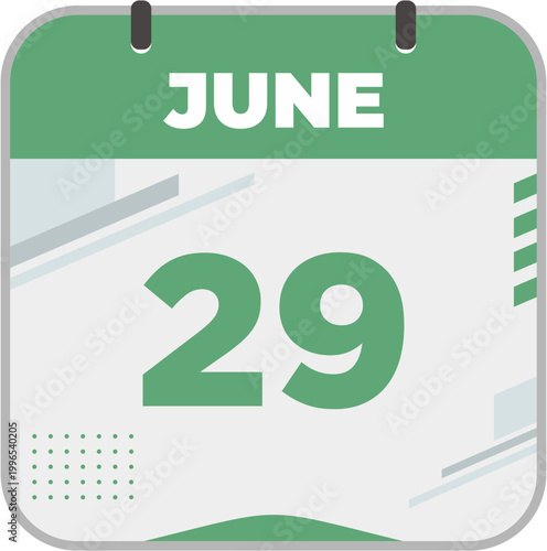 June 29 on calendar icon vector illustration