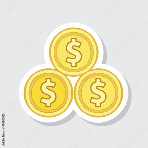 Stack of Gold Coins with Dollar Signs