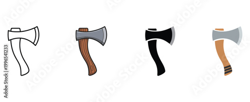 Wood axe icon vector, handheld hatchet lumberjack tool and carpentry equipment symbol, clean modern illustration ideal for forestry, construction