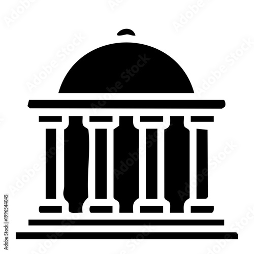Icon of a government building with columns and a dome
