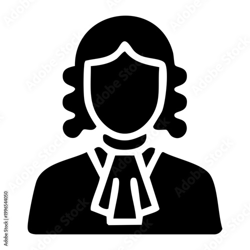 Icon of a judge wearing a traditional wig and robe