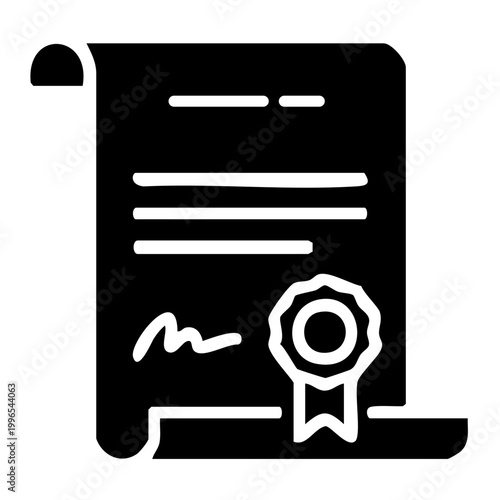 Official certificate document icon