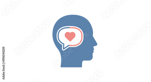 Blue Head with Heart Thought.