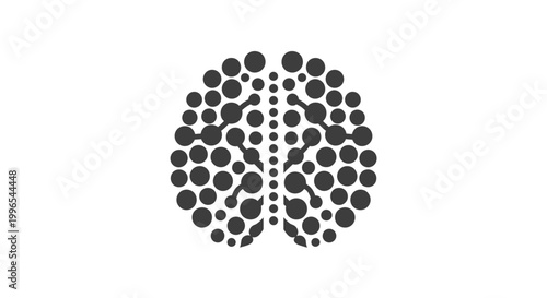 Brain made of black dots.