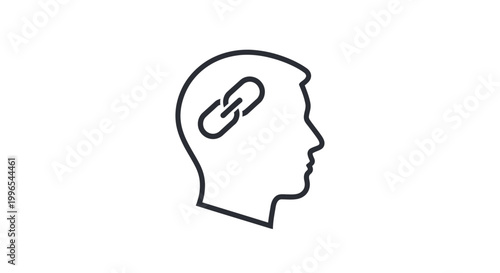 Brain Inside Human Head Profile.