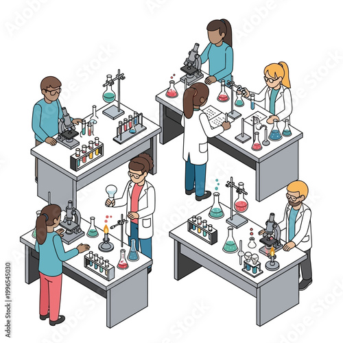 People working in a laboratory setting.