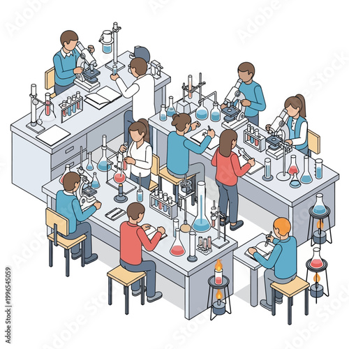 People working in laboratory setting.