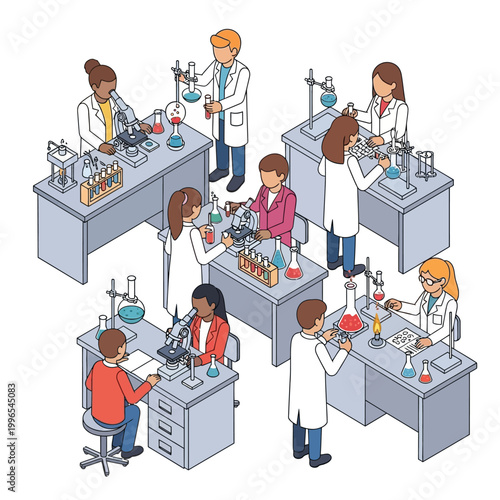 Scientists working in laboratory setting.