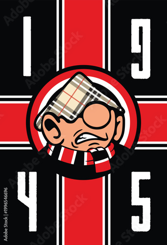 ultras casual hooligan football fans flag banner sticker logo vector design