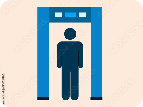 Security checkpoint icon. Airport icon. Flat vector icon concept.