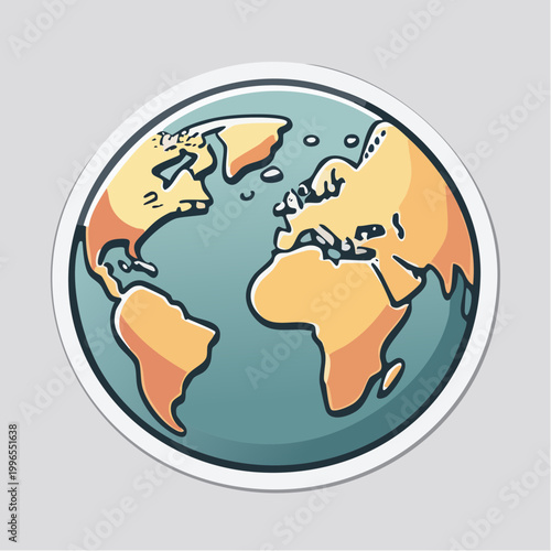 Cartoon Earth Globe Illustration