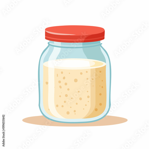 Jar of Fermented Food with Bubbles