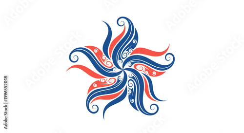 Colorful abstract swirling design element.