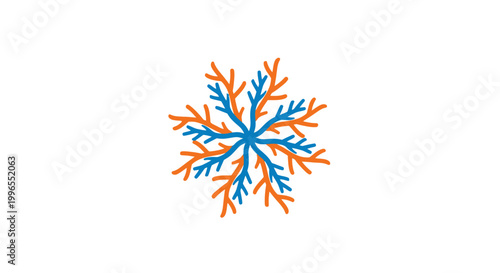 Colorful Snowflake Design Isolated Object.