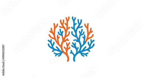 Coral Reef Branches in Orange Blue.