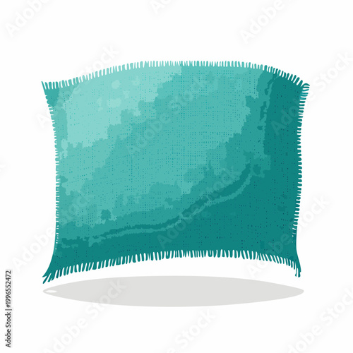 Teal Blanket with Fringed Edges