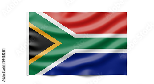 Free Download Waving South African Flag Isolated on White Background, National Symbol of South Africa Fluttering - GFXLoad