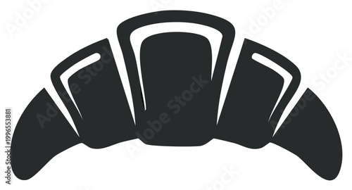Isolated Croissant Bakery Item Glyph Icon Representing Breakfast Pastry or French Bread for a Cafe Menu