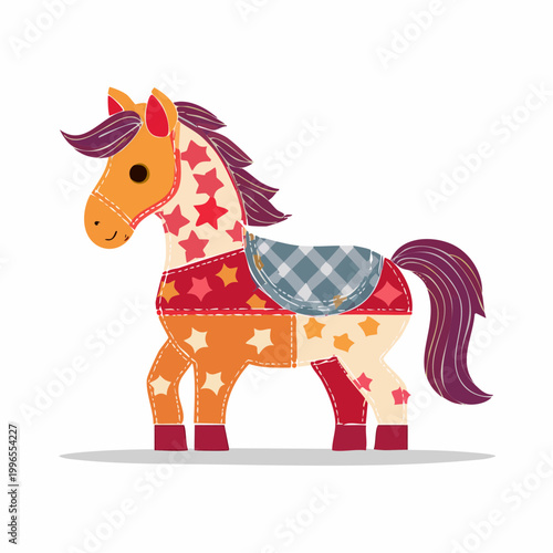 Quilted Patchwork Horse Toy Illustration